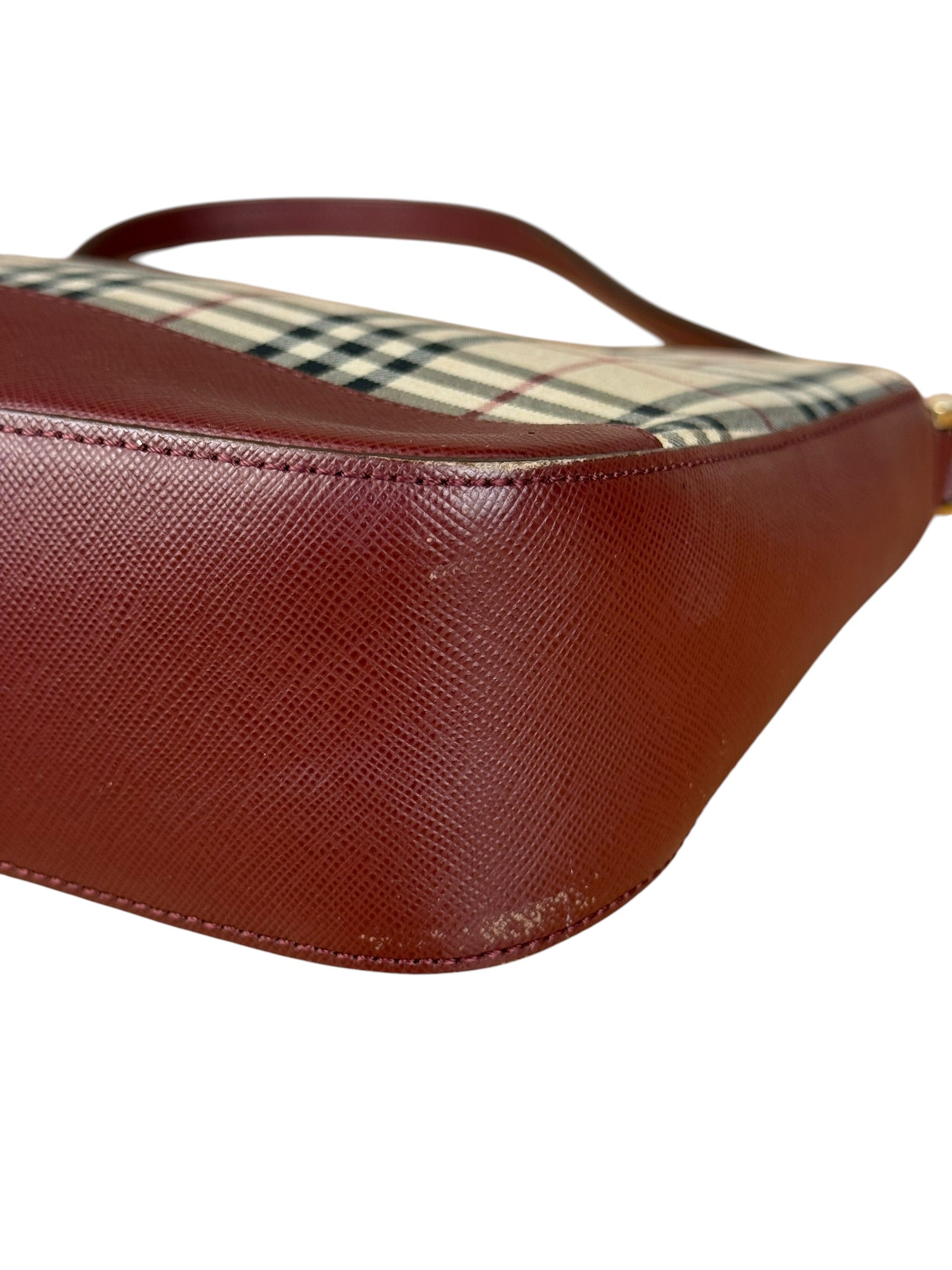 Burberry Vintage House Check Canvas/Leather Shoulder Bag