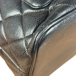 Chanel Vintage CC Black Quilted Caviar Leather Medallion Tote Bag 2002
