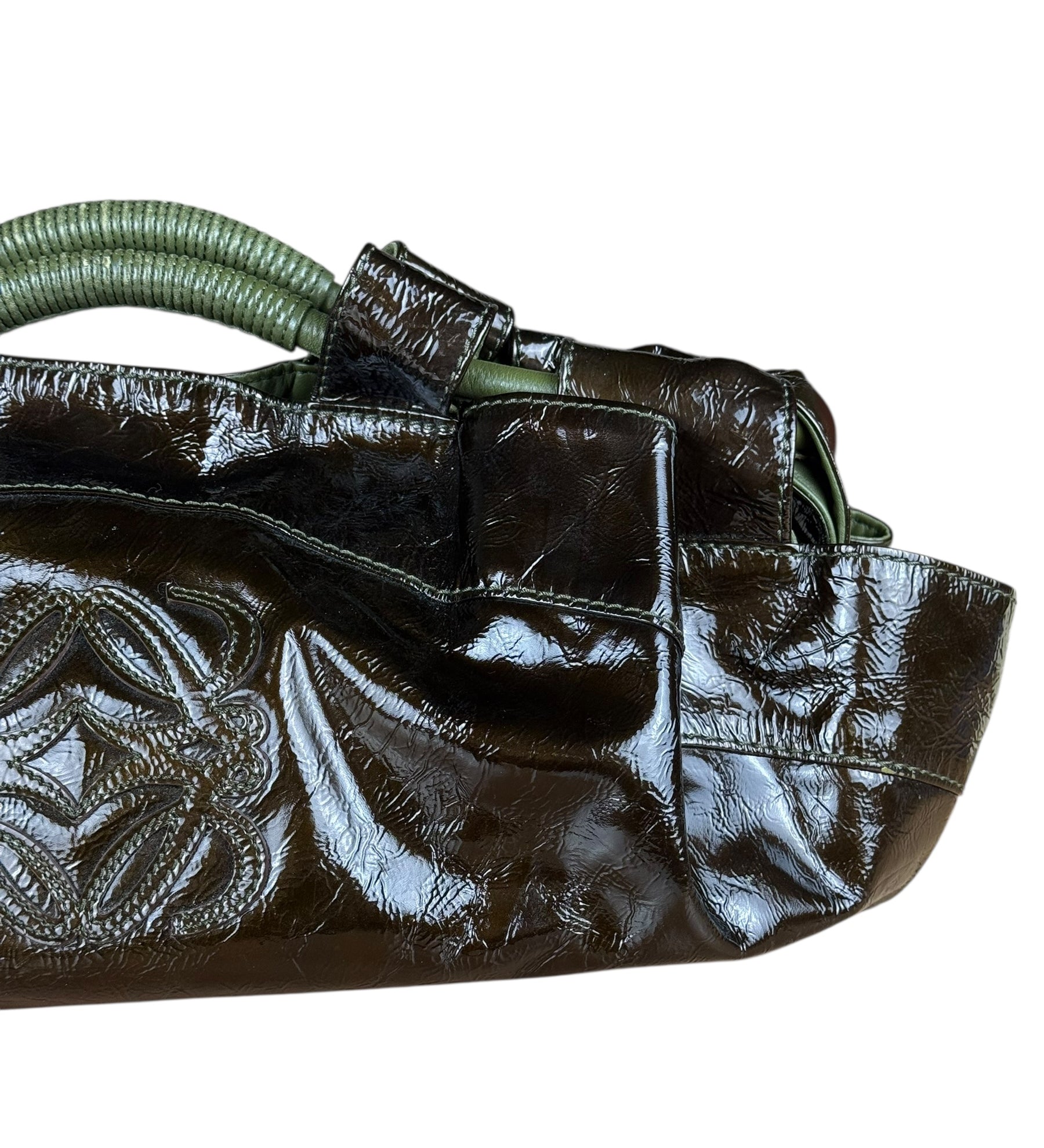 Loewe Vintage Nappa Aire Brown Patent Handbag