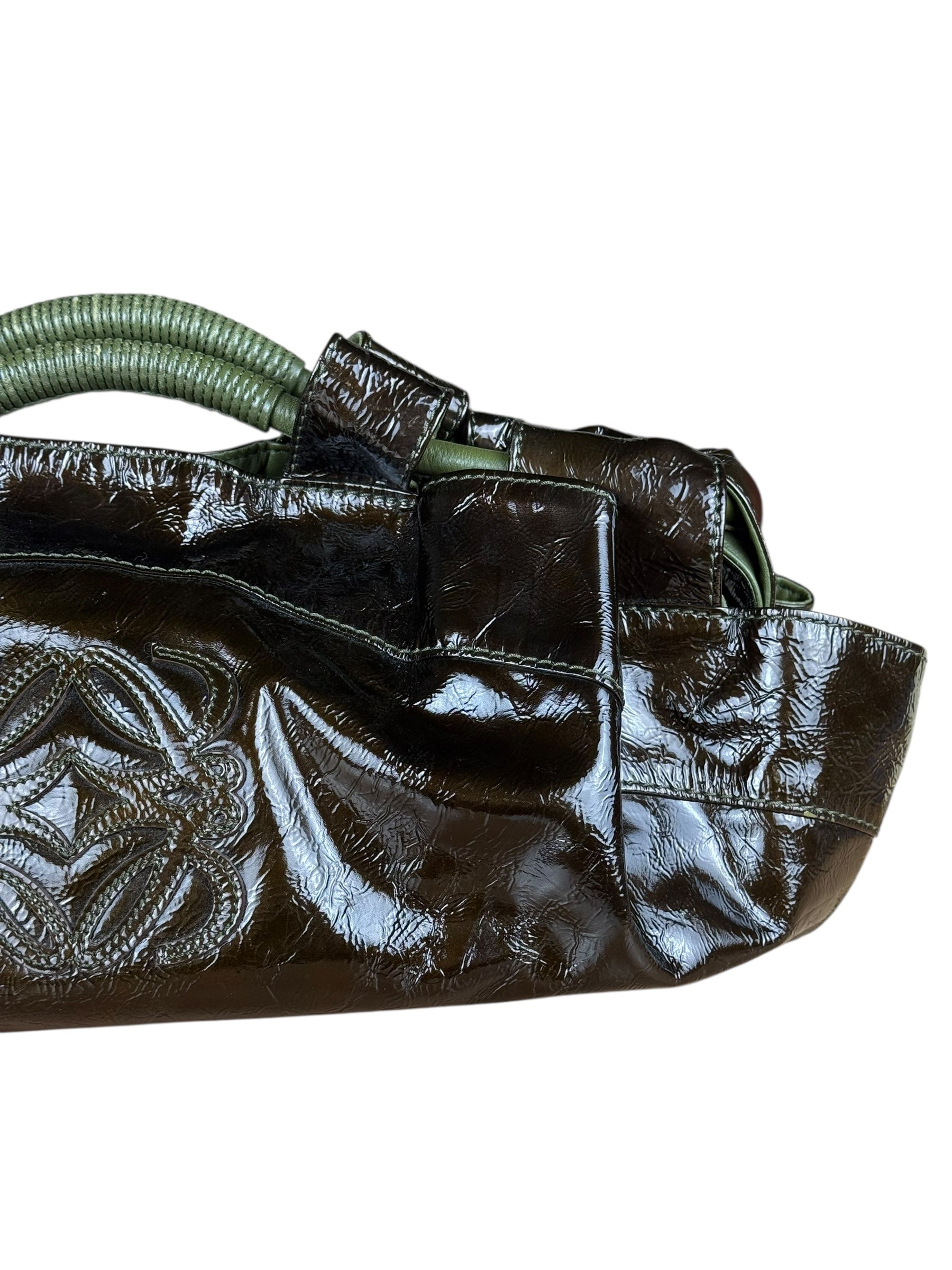 Loewe Vintage Nappa Aire Brown Patent Handbag