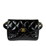 Chanel Black Patent Leather Belt Bag 1995