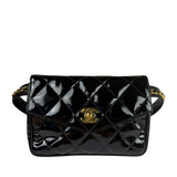 Chanel Black Patent Leather Belt Bag 1995