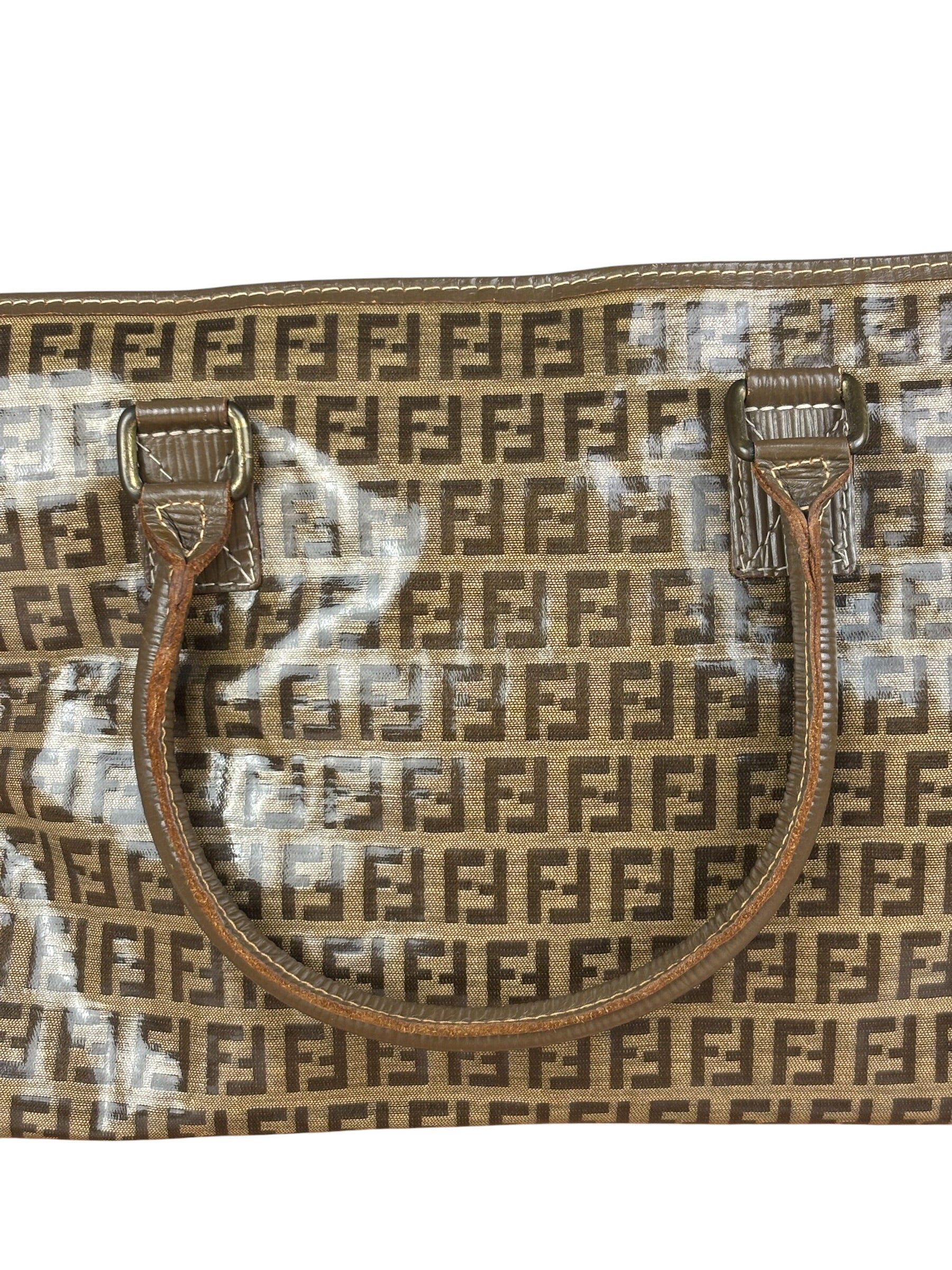 Fendi Brown PVC FF Zucchino Tote Bag