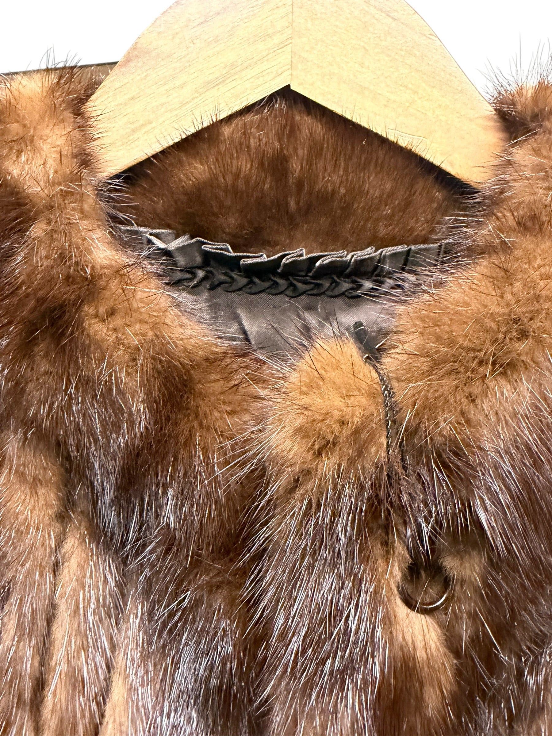 Vintage Chocolate Brown Mink Stripped Fur Coat