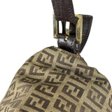 Fendi Brown Leather Trim Zucca Mamma Baguette