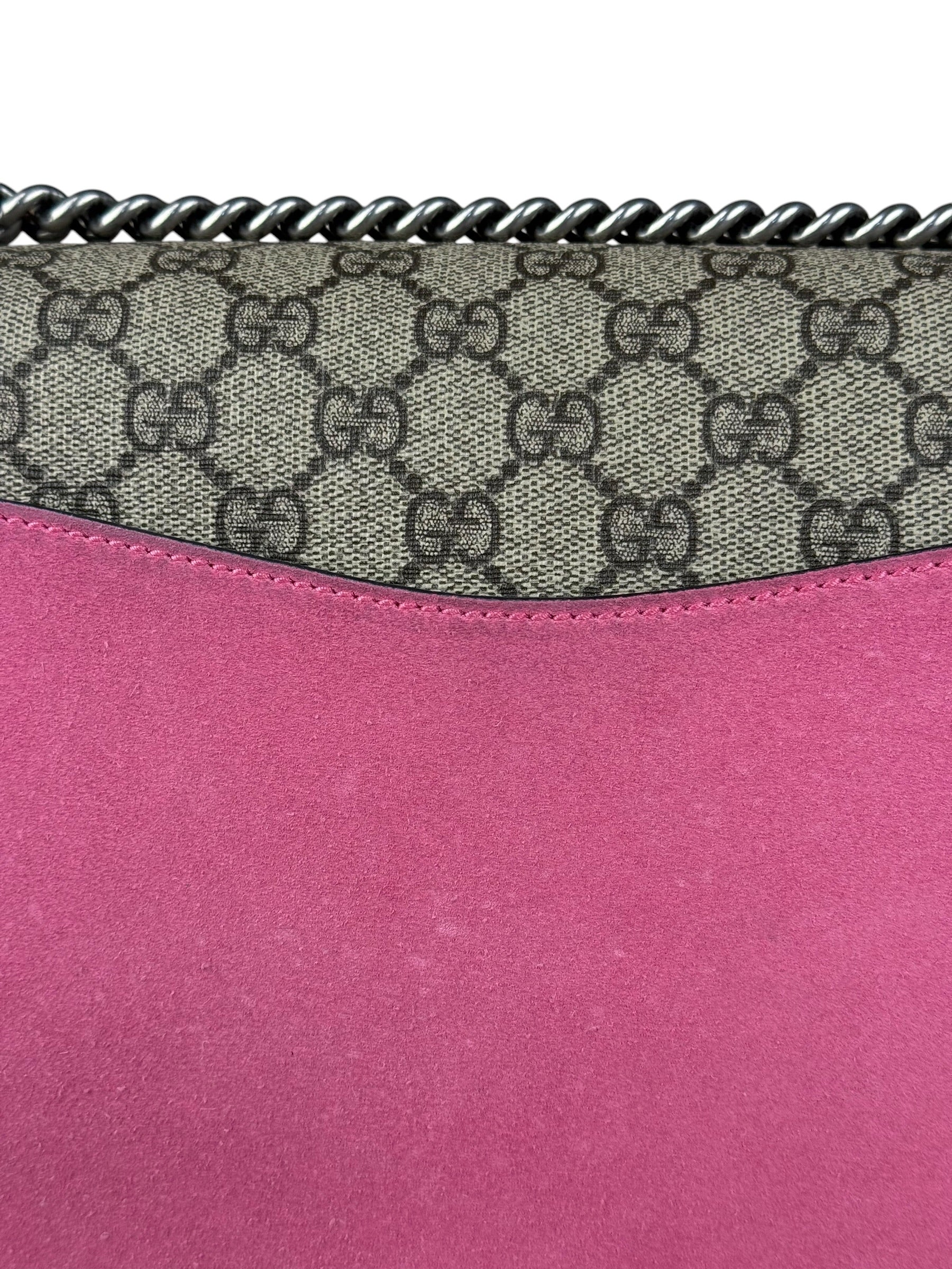 Gucci Pierced Heart Patches Dionysus Chain Shoulder Bag