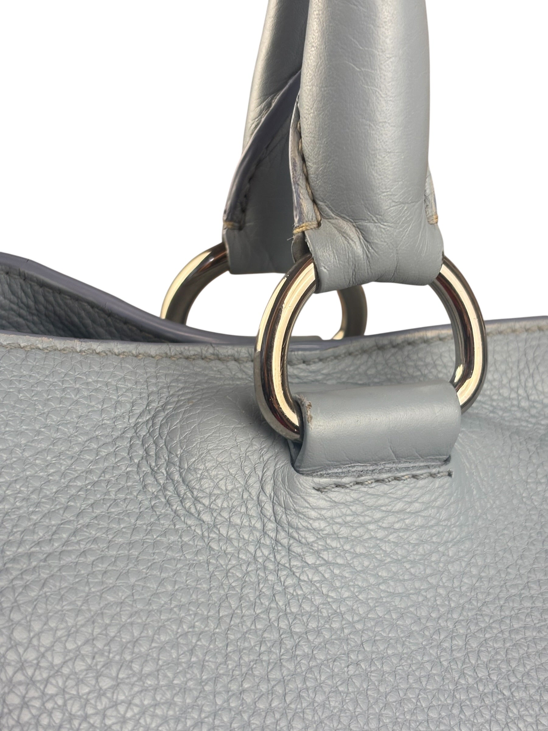 Prada Light Blue Vitello Daino Leather Tote