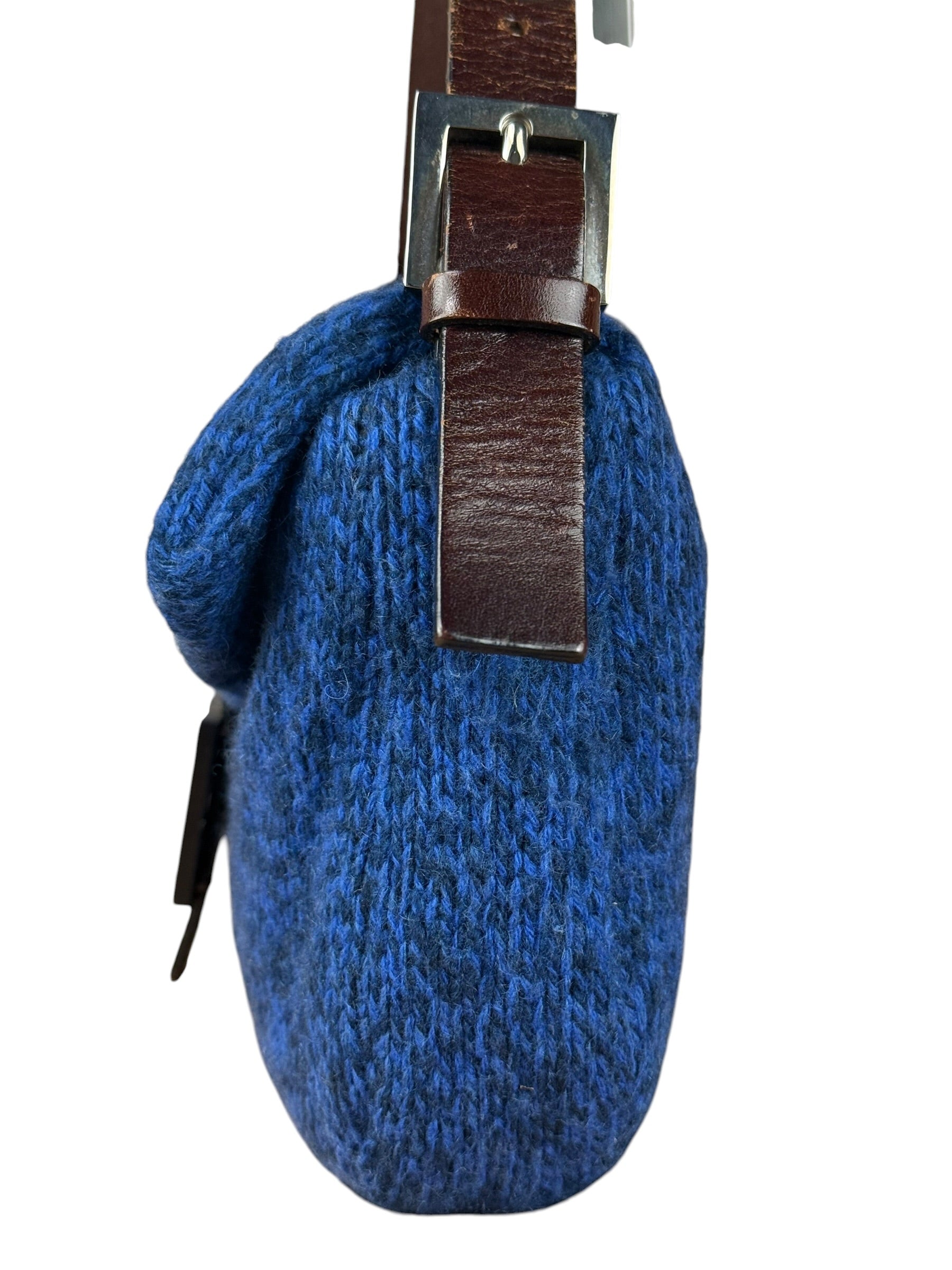 Fendi Vintage Blue Cashmere Baguette