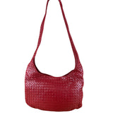 Bottega Veneta Vintage Red Intrecciato Hobo Bag