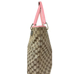 Gucci GG Pink Leather Canvas Eclipse Tote Bag