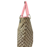 Gucci GG Pink Leather Canvas Eclipse Tote Bag