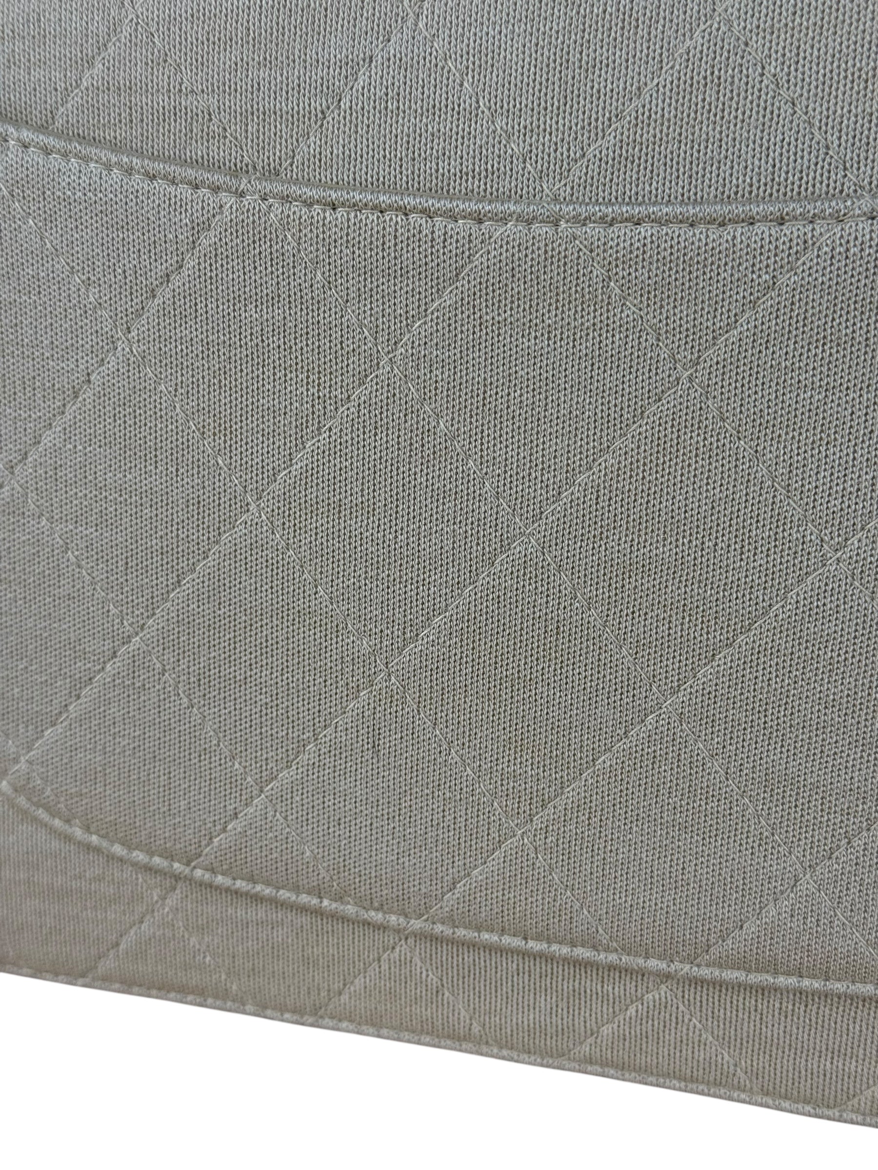 Chanel Beige Quilted Canvas Chain Flap Bag 1998