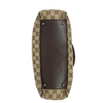 Gucci Brown Leather Trim GG Supreme Shoulder Bag
