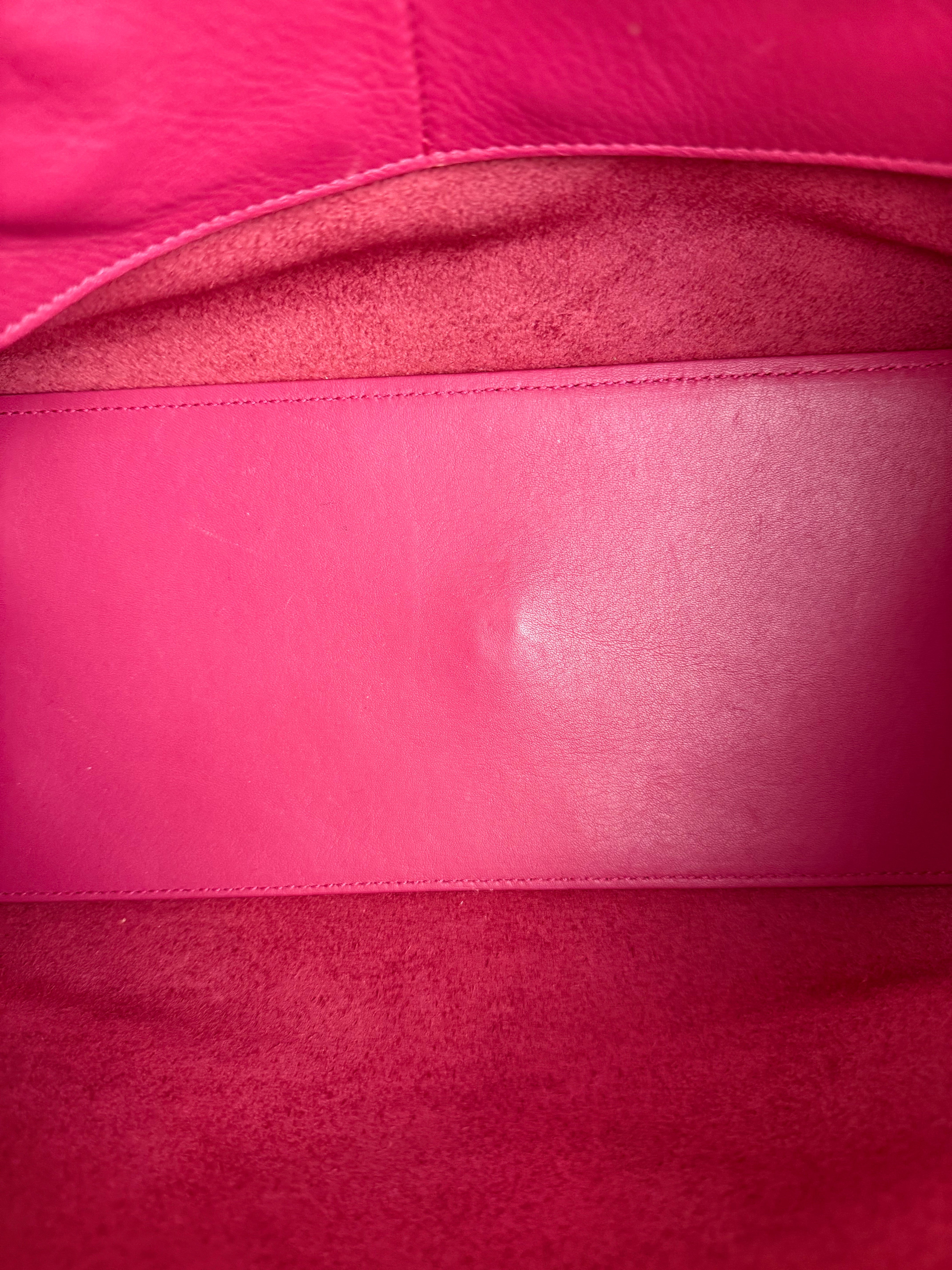 Saint Laurent Classic Y Cabas Fuchsia 2Way Handbag