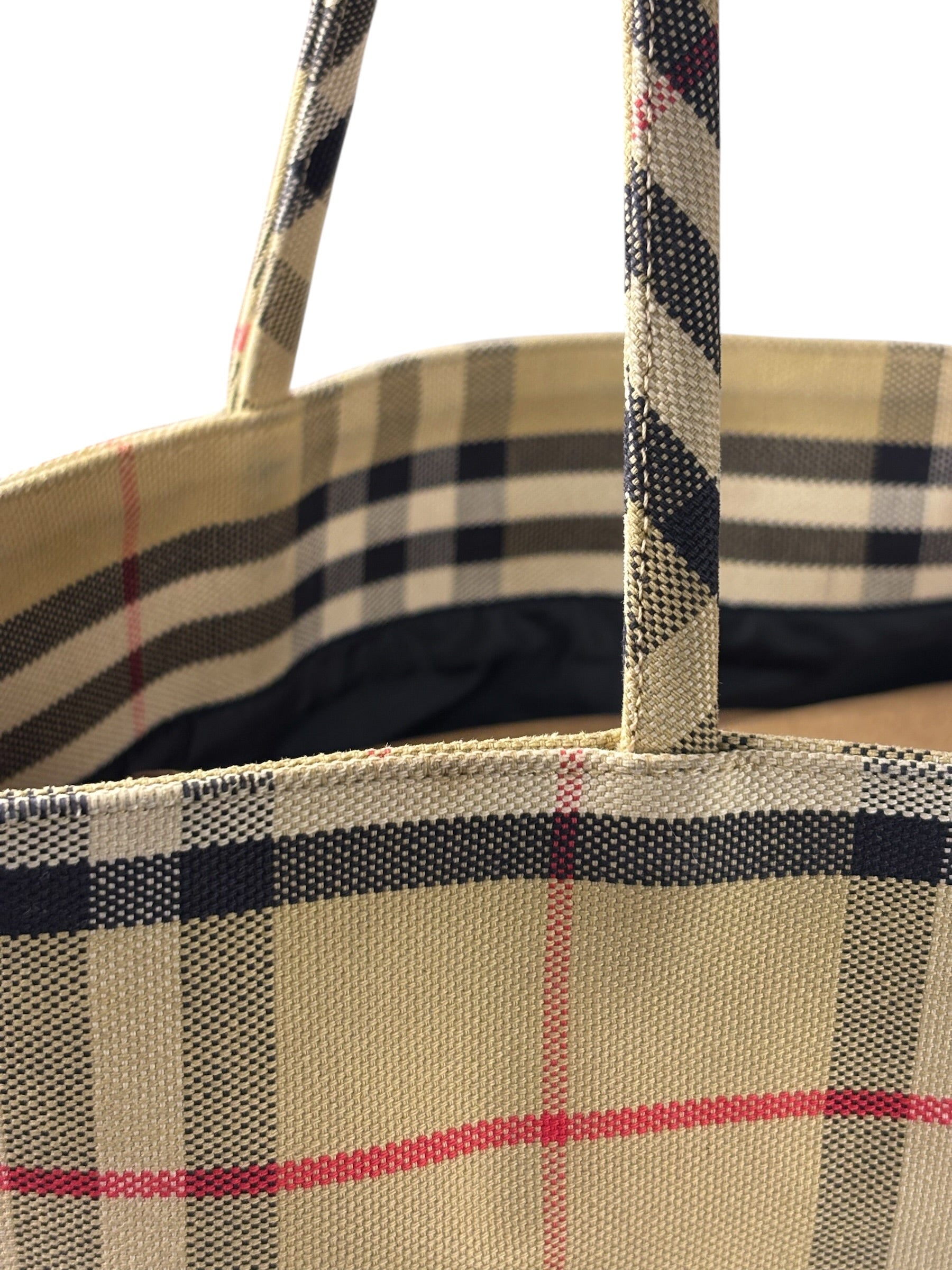 Burberry Vintage Nova Check Canvas Shoulder Tote