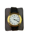 Gucci 7200M White Roman Dial Black Leather Strap