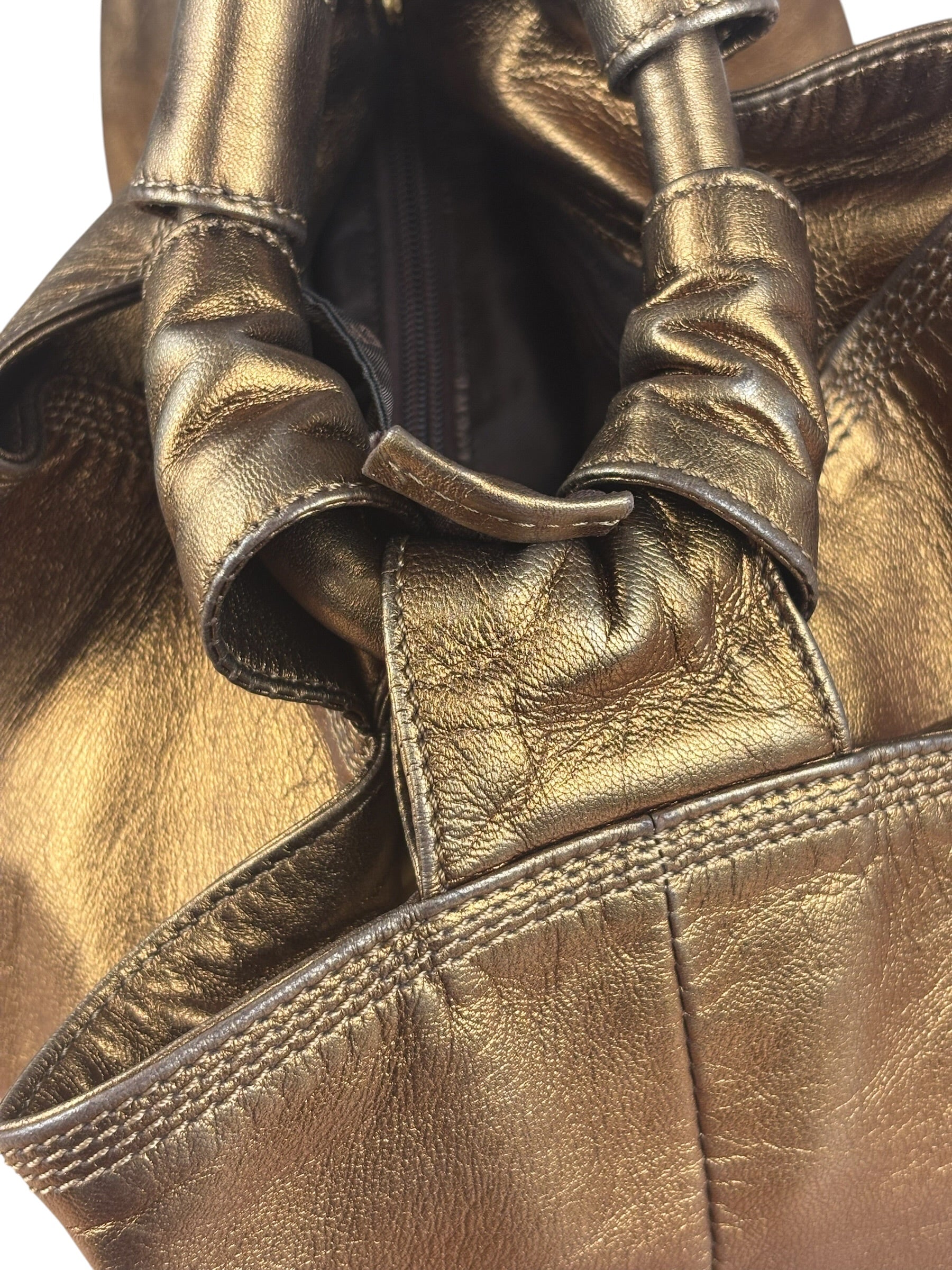 Loewe Vintage Metallic Brown Nappa Aire Hobo Tote Bag