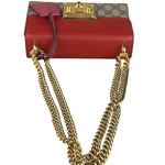 Gucci Padlock Medium Leather Chain Shoulder Bag Beige/Red/Pink