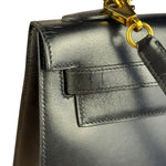 Hermes Kelly 32 Black Box Leather 1991