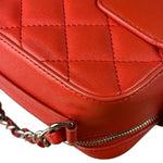 Chanel Red Quilted Lambskin Nano CC Box Camera Bag 2018