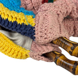 Gucci Horsebit Striped Crochet Tote Bag