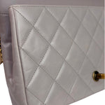 Chanel Light Lilac Calfskin Leather Quilted Flap Chain Bag