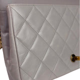 Chanel Light Lilac Calfskin Leather Quilted Flap Chain Bag