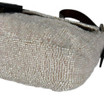 Fendi Leather-Trimmed Beaded Baguette Light Pink