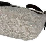 Fendi Leather-Trimmed Beaded Baguette Light Pink