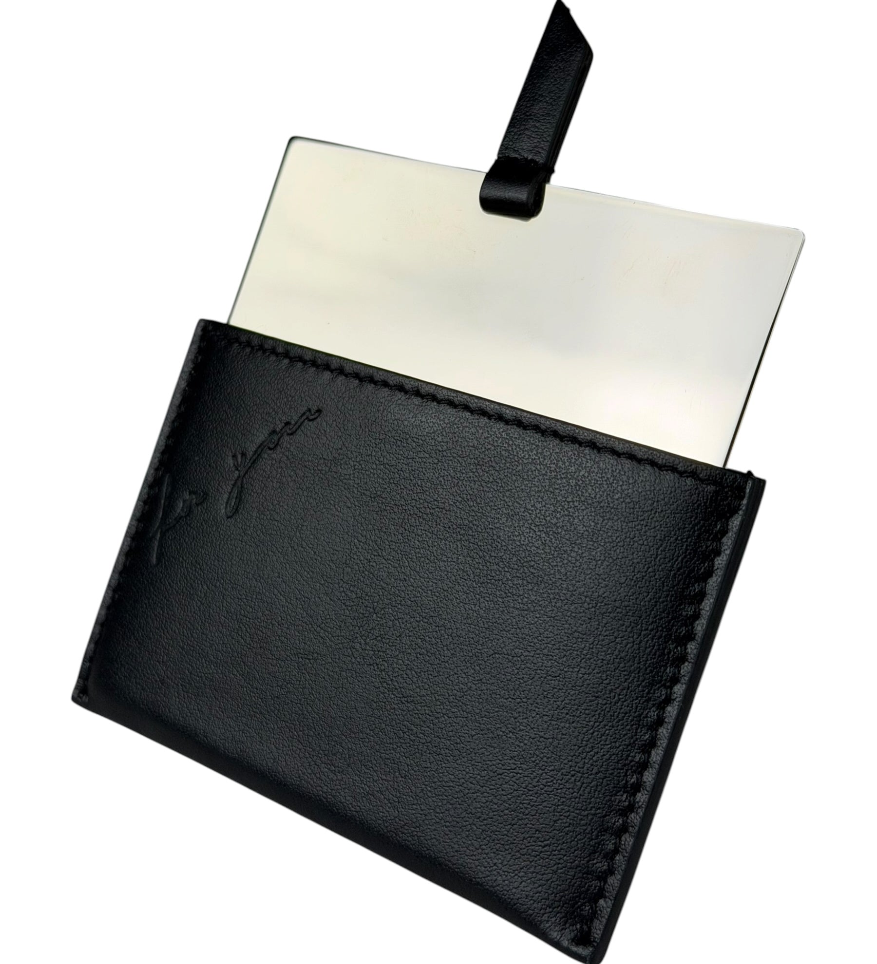 Yves Saint Laurent Black Leather Slip Mirror