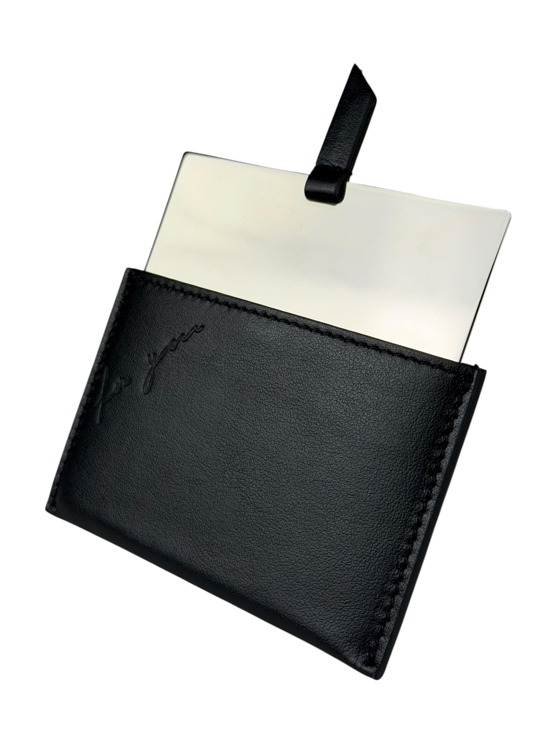 Yves Saint Laurent Black Leather Slip Mirror