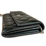 Chanel Black Patent Leather Wallet on Chain 2014