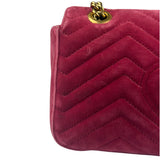 Gucci GG Marmont Matelasse Velvet Small Pink Chain Bag
