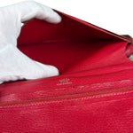 Hermes Rouge Epsom Leather Vintage Organizer Wallet