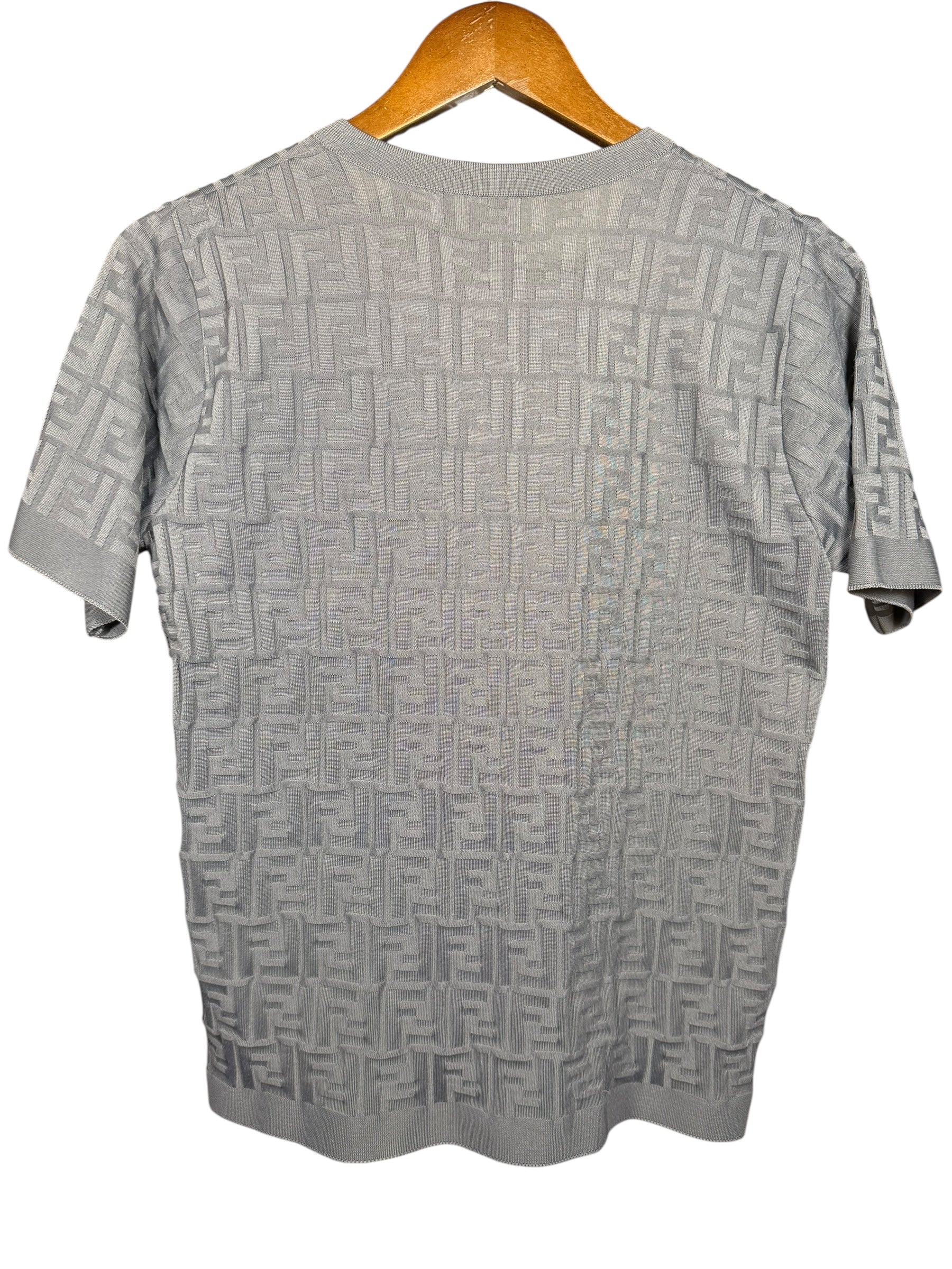 Fendi FF Grey Button Up Short Sleeve