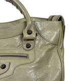 Balenciaga Olive Lambskin Velo Moto Two-Way Bag