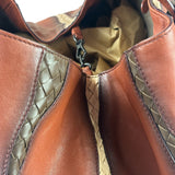 Bottega Veneta Brown Leather Intrecciato Trim Cesta Tote