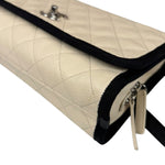 Chanel White Caviar Quilted Top Handle Flap Bag 2018