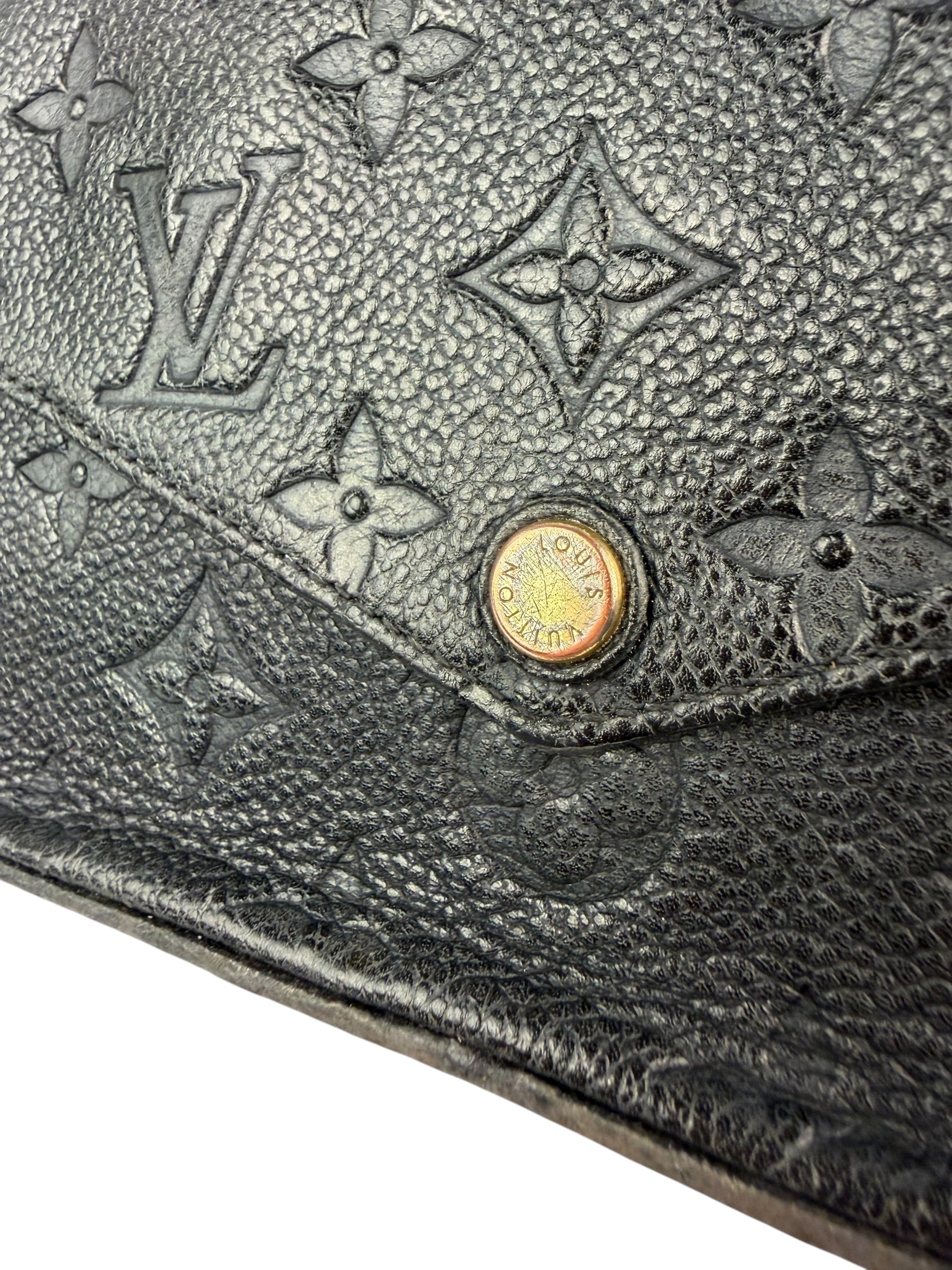 Louis Vuitton Black Leather Monogram Felicie Pochette