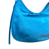 Balenciaga Blue Satin/Leather Trim Leopolda Small Hobo Bag