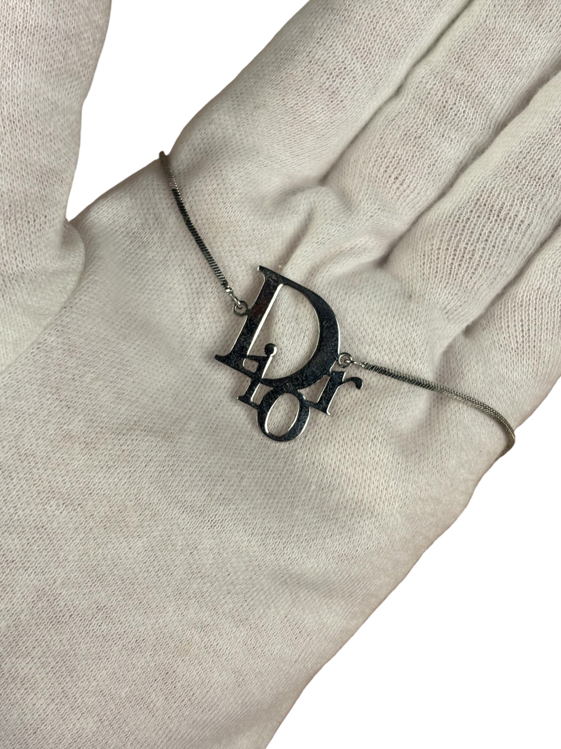 Christian Dior Vintage Trotter Logo Silver Bracelet