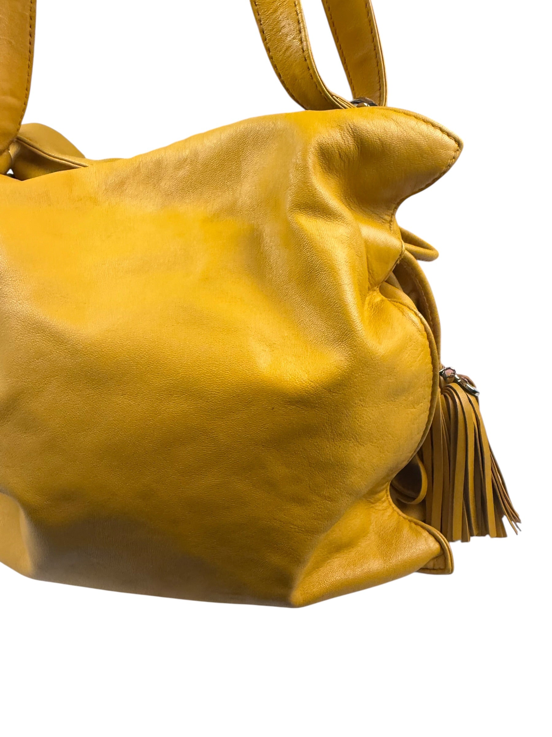 Loewe Vintage Yellow Leather Flamenco Tote Bag