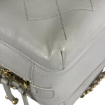 Chanel White Quilted Leather Vanity Small Bowling Two-Way Bag 2019