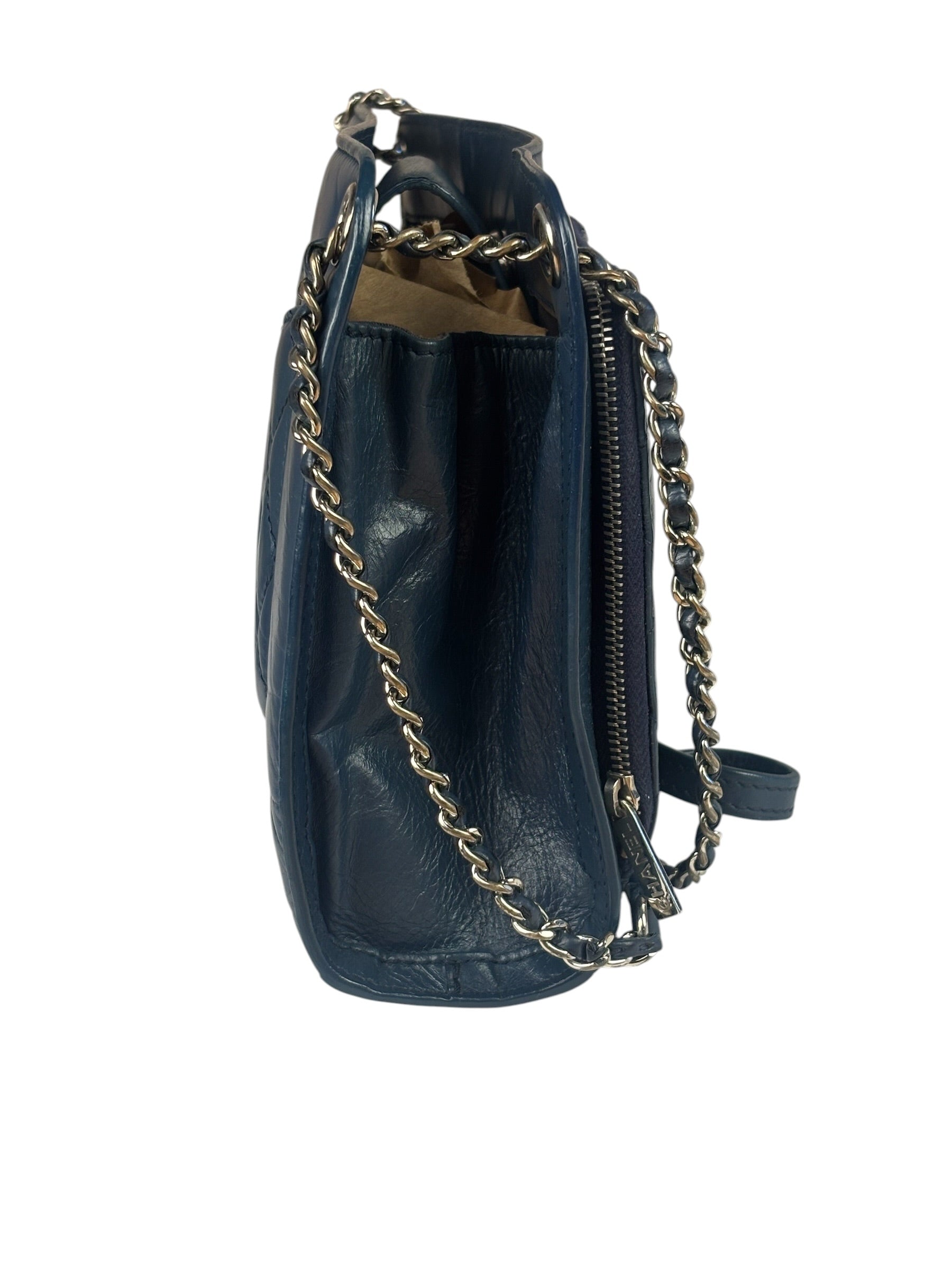 Chanel Blue Quilted Leather CC Chain Shoulder Bag 2018