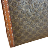 Celine Brown Leather Macadam Clutch