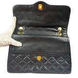 Chanel Vintage Black Quilted Leather Double Flap Bag 1995