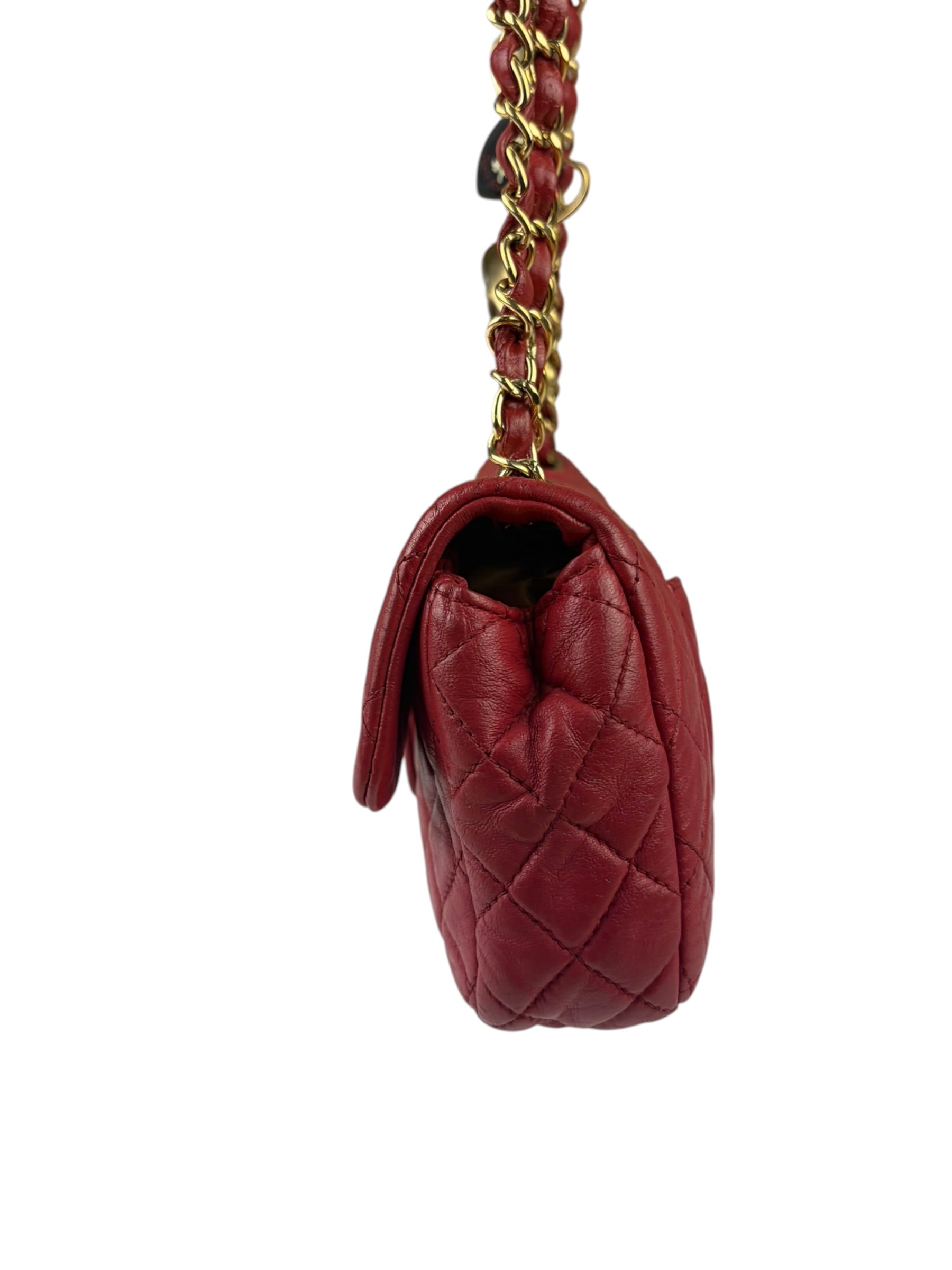 Chanel Red Quilted Leather Timeless Valentine Flap Bag 2009