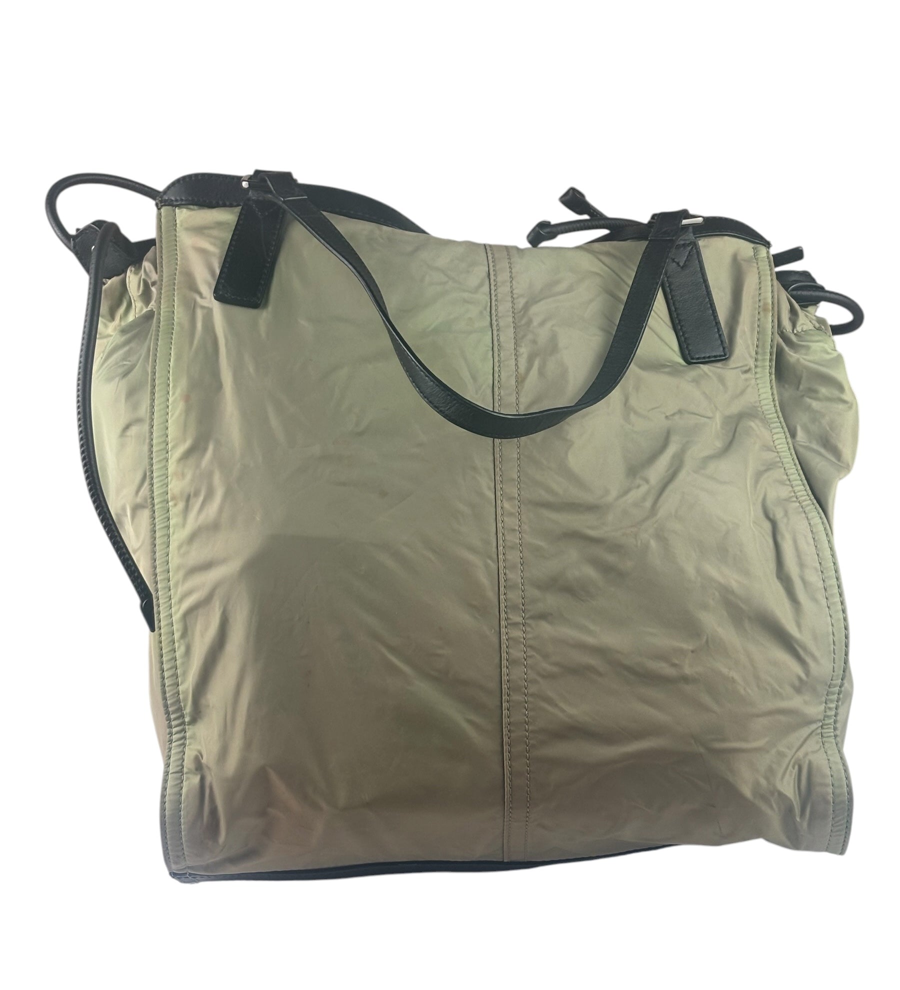 Burberry Geen Nylon/Leather Trim Buckleigh Tote Bag