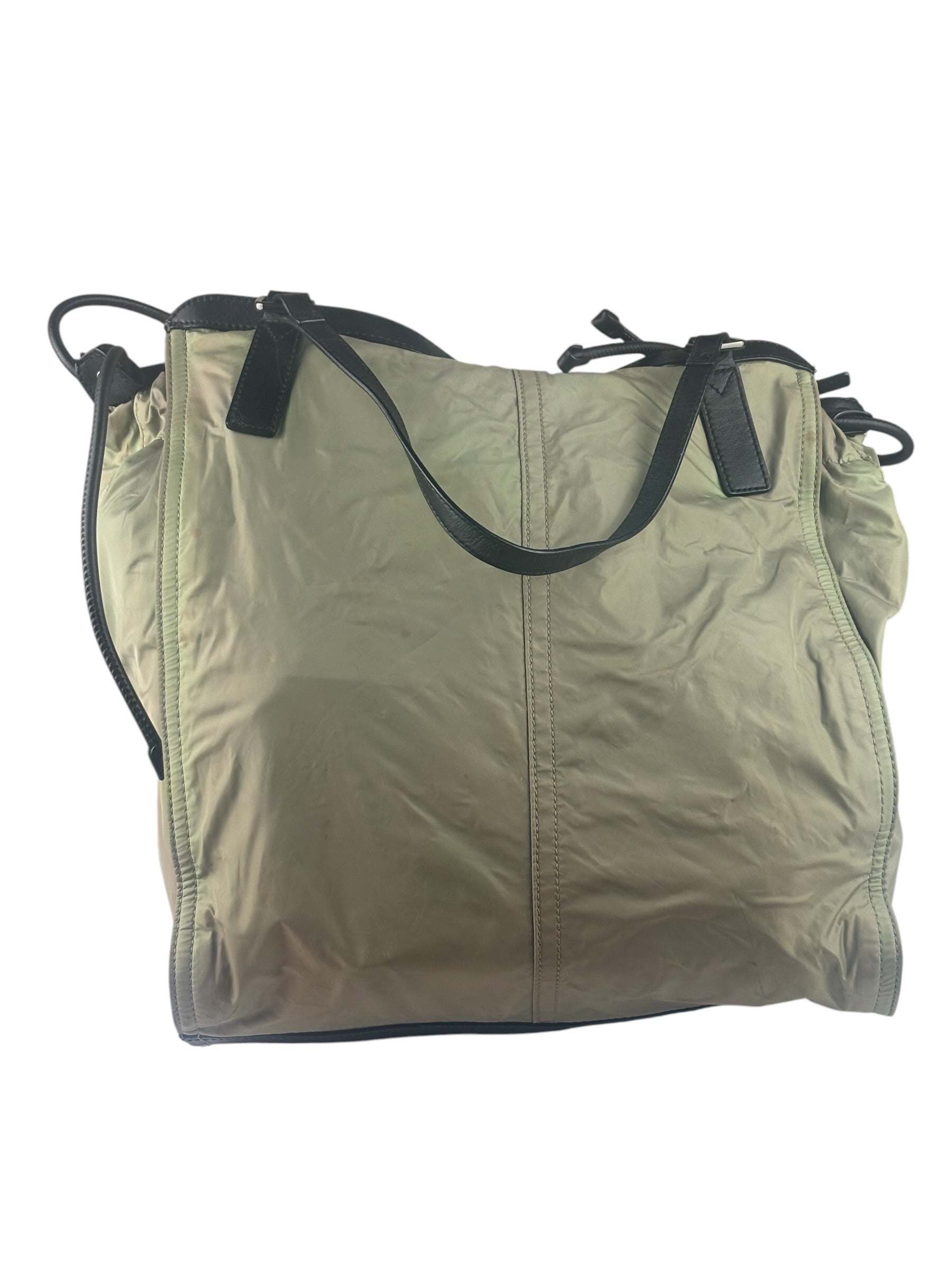 Burberry Geen Nylon/Leather Trim Buckleigh Tote Bag