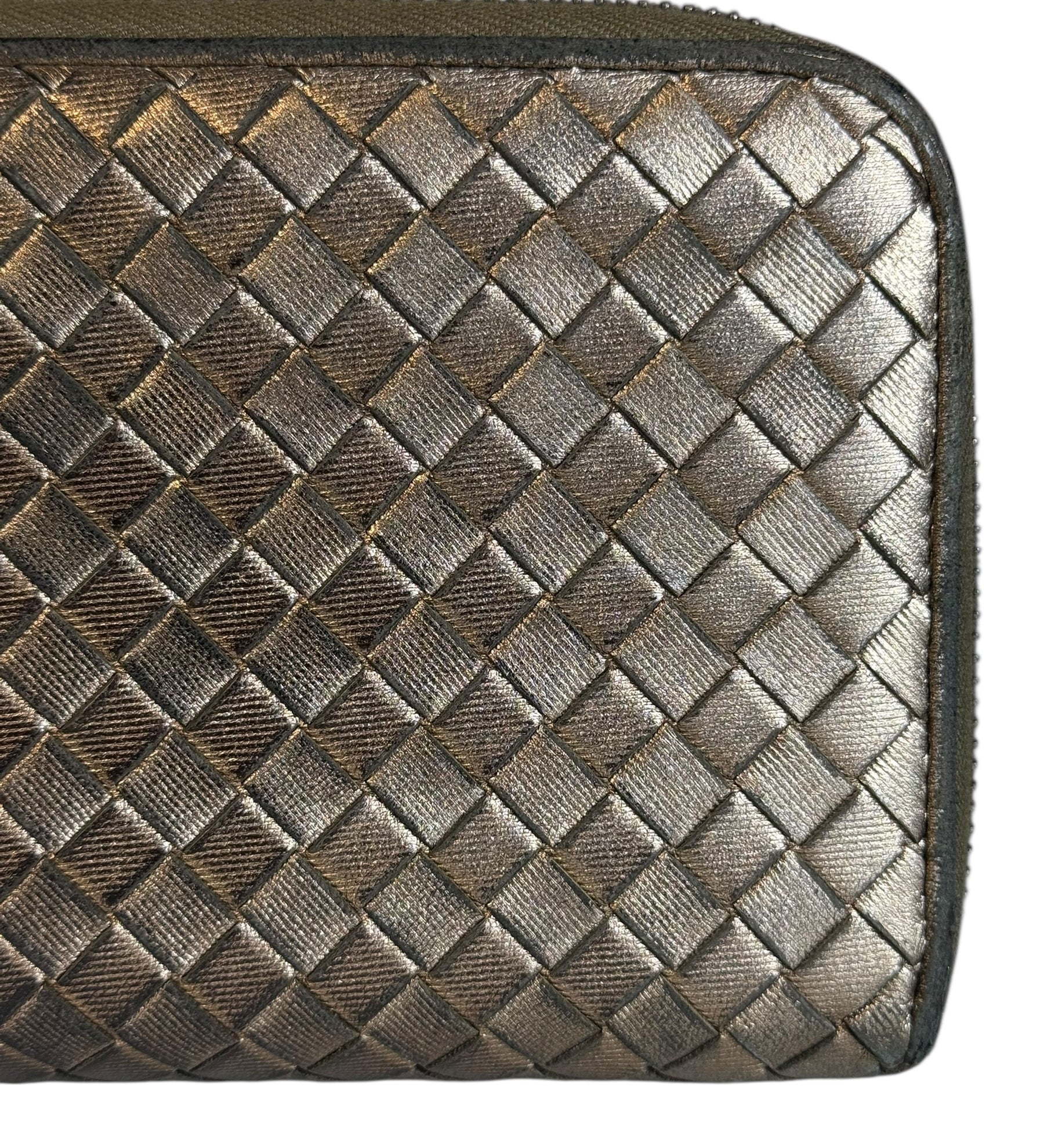 Bottega Veneta Zipper Gold Long Wallet